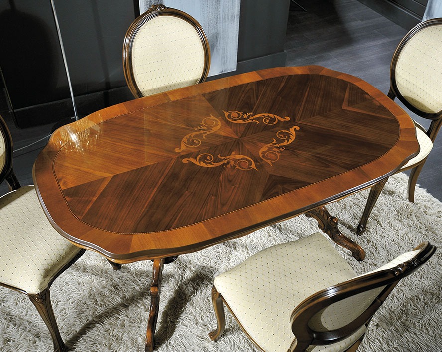 Отделка столешницы стола в технике маркетри